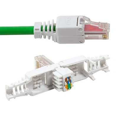 Imagen de odedo 4x CAT 6 UTP RJ45 conector de crimpado sin herramientas (4 unidades, 6, UTP, RJ45, red para cable conexión hasta 6,3 mm, AWG 23 26)