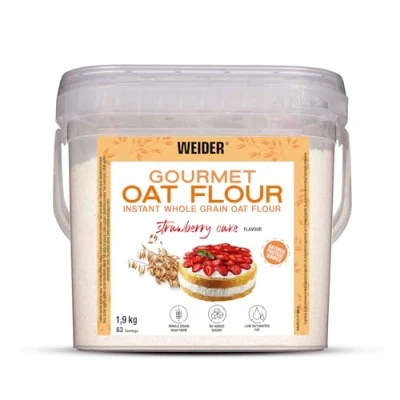 Imagen de Weider Oat Gourmet. Harina de Avena Integral. Fuente proteína con bajo contenido en azúcares. Sabor Tarta Fresa (1,9 kg)