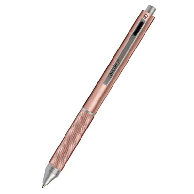 Imagen de ONLINE bolígrafo 4 en 1 Rosegold y lápiz,Metálico multifuncional, 3 minas para azul, negro rojo una mina de lápiz papel. Incluye goma borrar,1 Unidad (Paquete 1)