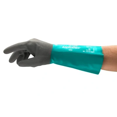 Imagen de Ansell AlphaTec 58 535B Guantes Nitrilo Resistentes Productos Químicos, Compuesto de Alto Rendimiento, Guante Trabajo Hombre Mujer, Verde, Talla XL (6 Pares)