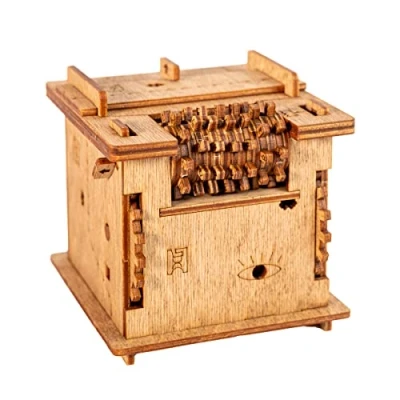 Imagen de iDventure Cluebox el Gato de Schrödinger Juego Escape Room Puzzle 3D Madera Caja misteriosa Secreta Japonesa Regalo Original para Dinero Boda Rompecabezas Adultos