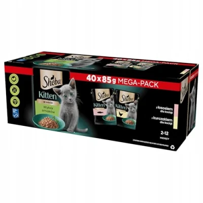 Imagen de Sheba Comida húmeda para Gatos en Bolsa de porciones Fina Variedad con salmón (MSC) y Pollo Salsa Multipack 40 x 85 g