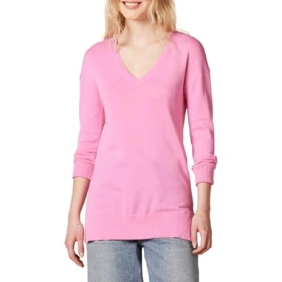 Imagen de Amazon Essentials Jersey Tipo Túnica Ligero de Manga Larga y Cuello en Pico (Disponible Tallas Grandes) Mujer, Rosa, XXL Grande