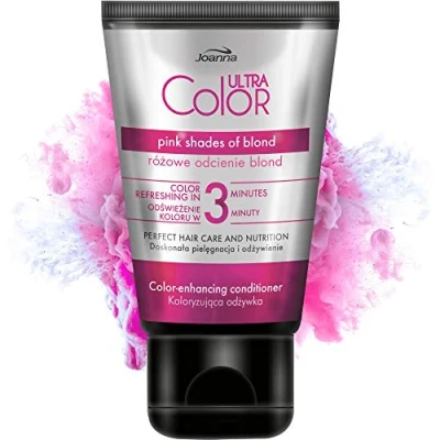 Imagen de Joanna Ultra Color Acondicionador Protección del Rosa para Cabello Natural y Coloreado Hidratante Sin Amoníaco Refresco e Intensificación en 3 Minutos 100 ml