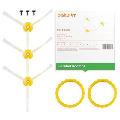 Imagen de BAKUUM Pack x3 Cepillos laterales Tornillos, para iRobot Roomba Series 500, 600 y 700. Escobillas con cerdas ultra duraderas.