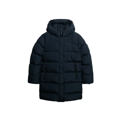 Imagen de Superdry Hooded Sports Puffer MID Length Abrigo de invierno, Mujer, Talla: 42, Blueberry navy