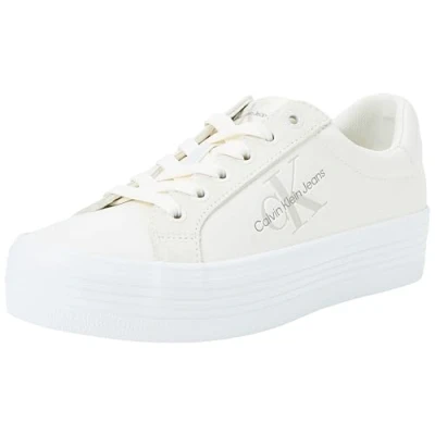 Imagen de Calvin Klein Jeans Sneaker vulcanizadas Mujer Flatform Low Calzado, Multicolor (Creamy White/White), 40