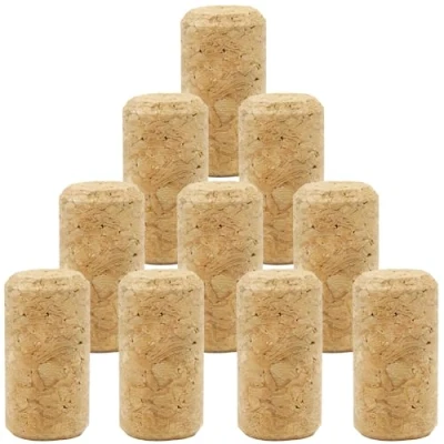 Imagen de RUOJLING 10 Piezas Corchos de Vino,Tapon Corcho,Tapones Vino,para Surtido Botellas Vino y Decoraciones Bricolaje,Longitud 38mm,Ø 21mm