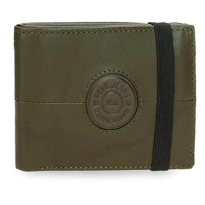 Imagen de Pepe Jeans Cracker Cartera con Cinta elástica Verde 11,5x8,5x1 cms Piel