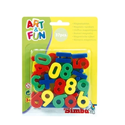 Imagen de Art &amp; Fun 4591457 Magnet Zahlen/Zeichen Letra magnética, Color Rojo/Verde/Amarillo/Azul, Klein (Simba 4591457)