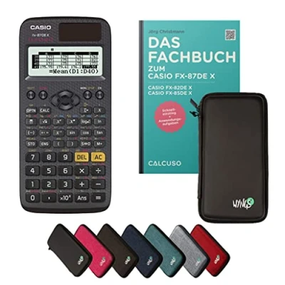 Imagen de CALCUSO Paquete Estándar Negro con Calculadora Casio FX 87DE X ClassWiz (Alemán)