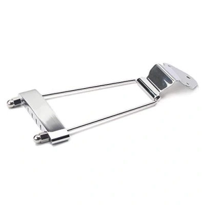 Imagen de Alnicov Puente trapecio de 6 cuerdas para guitarra Jazz Archtop repuesto, cromado