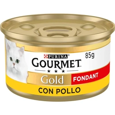 Imagen de Gourmet Purina Gold Fondant Mousse con Salsa, Comida Húmeda para Gato Pollo, 24 latas de 85g