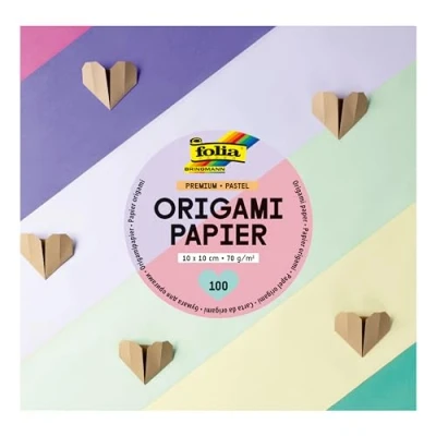 Imagen de folia 89910 hojas plegables premium 70g/m², PASTELL, 10 x cm, 100 en colores diferentes, para manualidades, embellecer y decorar