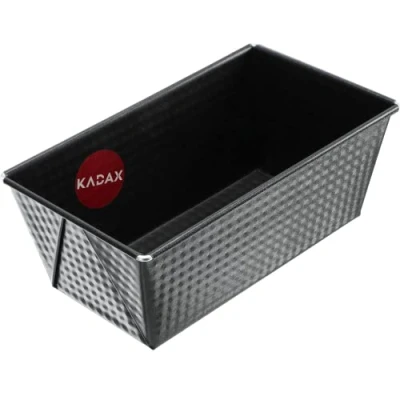 Imagen de KADAX molde rectangular de hojalata, para tarta real con capa antiadherente, pan, tartas, cuadrado (20,5 x 12 cm, negro)
