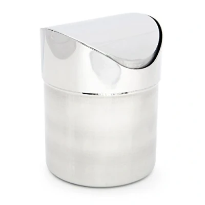 Imagen de Relaxdays Papelera de Mesa, Cubo Basura Tapa Basculante, 15,5 x 12 cm Aprox, Acero Inoxidable, 1,2 L