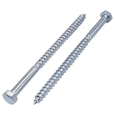 Imagen de tornillos hexagonales para madera DIN 571 de acero galvanizado M6 x 90 mm, hexagonales, retardo cabeza hexagonal, autocar (50, mm)