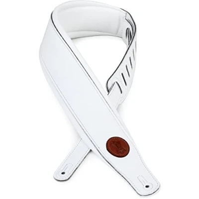Imagen de Levy&#039;s Leathers MSS2 WHT Correa para guitarra de cuero, color blanco