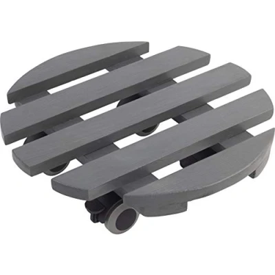 Imagen de Metafranc 825200 Rodillo para Plantas (diámetro de 300 mm, Capacidad Carga 60 kg, Placa Pino, Ruedas TPE con 2 Cierre), Color Gris