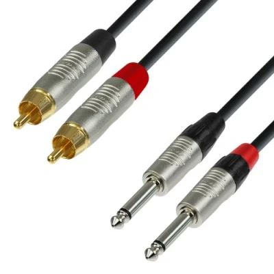 Imagen de Adam Hall Cables 4 STAR TPC 0600 Cable de Audio REAN 2 RCA macho a Jacks 6,3 mm mono 6 m