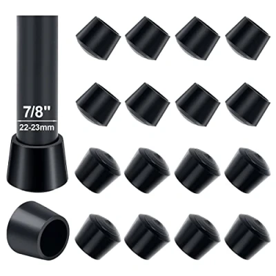 Imagen de 16 Piezas 22mm Gorras de puntas patas silla, Caucho para silla en interiores, exteriores, patios, jardines, oficinas uso, negro