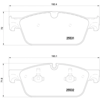 Imagen de BREMBO P 50 112 Juego de pastillas freno preparado para indicador desgaste con clip émbolo sin accesorios MERCEDES BENZ: GL, GLE SUV