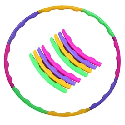 Imagen de Hula Hoop niños, diseño Desmontable de 8 Piezas, 65 cm diámetro, fácil Llevar, para Adultos o niños a Partir 4 años Entrenamiento, Juegos, Fitness y Entrenamiento