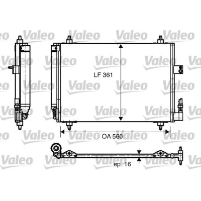 Imagen de VALEO 817824 Condensador con secador Aluminio 361 R 134 a PEUGEOT: 407 Berlina, SW, CITROËN: C5 II Hatchback, C6 Familiar