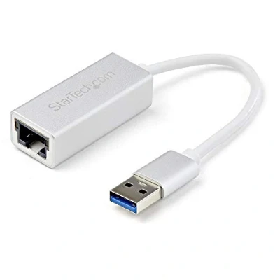 Imagen de StarTech.com Adaptador de Red Ethernet Gigabit USB 3.0, Plateado, Con Diseño Estilizado Aluminio para MacBook, Chromebook or Tablet, Soporte Nativo Controladores (USB31000SA)