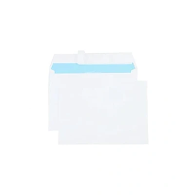 Imagen de Netuno 1000x sobres largos color blanco DIN C6 114x162mm 90g Promail con impresión interior azul y solapa recta sin ventanas autoadhesivos americanos comerciales para cartas empresas correos