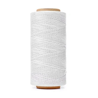 Imagen de HILELIFE hilo encerado, 260 m, encerado 150D para coser cuero, de cuero a mano, manualidades carteras, reparación zapatos, encuadernación libros (blanco)