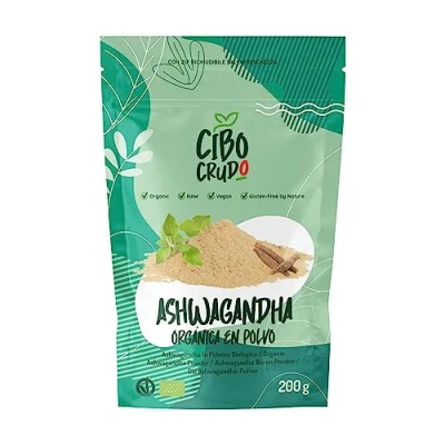 Imagen de Ashwagandha en Polvo Organica 200g. Ginseng Indio Withania Somnifera o Cereza de Invierno. Raíz Ashawanda. Ayurveda Natural sin Aditivos Alto Fibra.