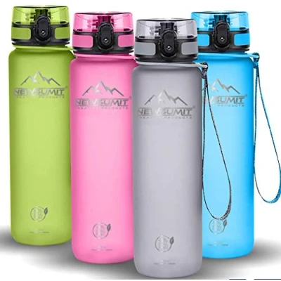 Imagen de NEWSUMIT Botella De Agua Deportiva Superior BPA Free Tritan Todo Uso (350ml 12oz, Gris)