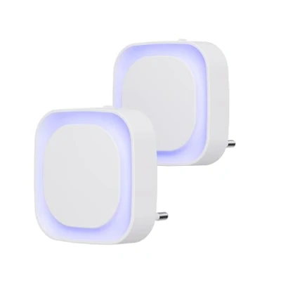 Imagen de YUNLEX Luz Noche con Enchufe 2 Piezas LED Nocturna Infantil Sensor Crepuscular, Brillo de nivel 3, Muy adecuado para habitaciones niños, Escalera, Dormitorio, Cocina, Baño, Azul