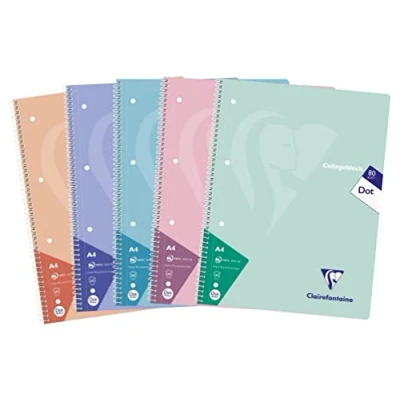 Imagen de Clairefontaine 306253C Pack de 5 Cuadernos MIMESYS, Tamaño A4, con Interior Punteado Versión Pastel Surtido colores