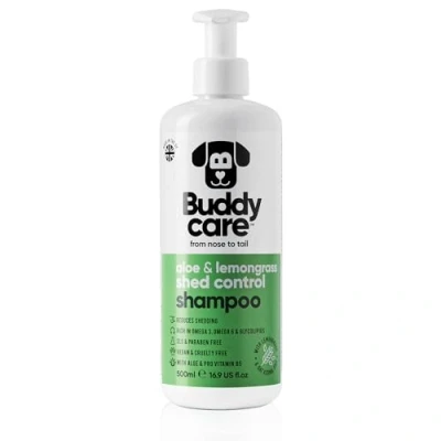 Imagen de Buddycare Champú para Perros con Aroma de Aloe y limoncillo Vera Pro Vitamina B5 Control la vertiente 500ml