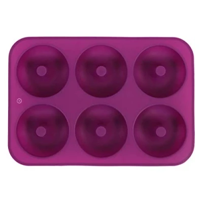 Imagen de Molde para Donuts, Hornear Donuts de Silicona 6 Cavidades, Y Chocolate, Moldes Seguros Congelador en Microondas Hornear(púrpura)