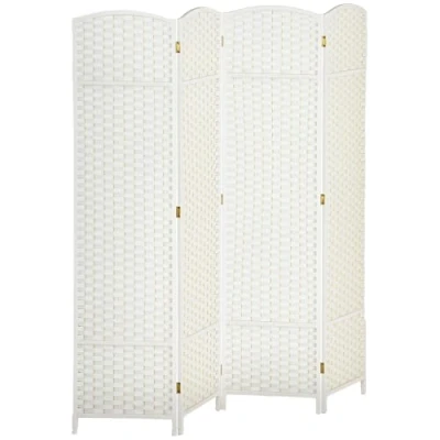Imagen de HOMCOM Biombo de 4 Paneles Separador Ambientes Plegable 160x170 cm para Salón Dormitorio Oficina Blanco