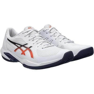 Imagen de Asics Solution Swift FF 2 CLAY Zapatillas de tenis para tierra batida, Hombre, Talla: 44.5, White/nova orange Tela/tejido sintético