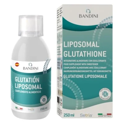 Imagen de Bandini® Glutatión Liposomal Líquido 250ml 100% Vegano Antioxidante y Antienvejecimiento Alta Dosis Absorción Reduce el Estrés Físico Mental L con Vaso Dosificador