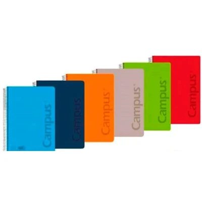 Imagen de Pack 6 Cuadernos Libretas Espiral Tapa Plastico Polipropileno A4 90 gramos 80 Hojas 1 Raya