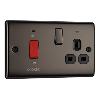 Imagen de Nexus RAISED BLACK NICKEL COOKER SOCKET Toma de corriente