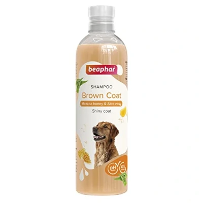 Imagen de Beaphar Champú Perros Pelo Marrón, Extractos Naturales de Aloe Vera y Miel Manuka, Cuida Protege su Piel Mantiene el Color Pelo, Sin parabenos, pH Neutro, 250 ml