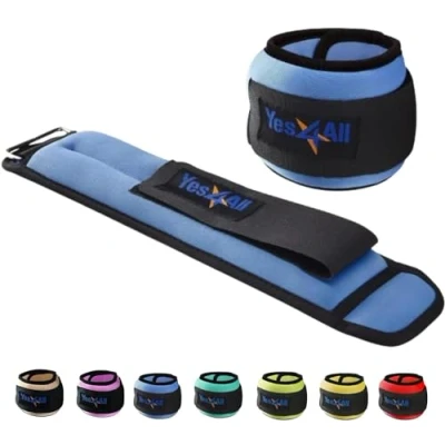 Imagen de Yes4All VZ5G Pesas para tobillos y muñecas de neopreno (0,45 KG 4,5 kg) Ankle Weights Set, Tobilleras con peso 1,8 Par = 2 x 0,9