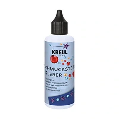Imagen de KREUL 49603 Pegamento joyería, 80 ml, Lavable hasta 30 C, Seca Transparente, sin disolventes, a Base de Agua, para Fijar Piedras Preciosas, No aplicable