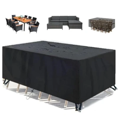 Imagen de Funda Mueble De Jardin/Funda Mesa Exterior Impermeable 340x110x100cm Completa/420D Oxford Protectora Muebles Jardin Tela Protector Para Patio