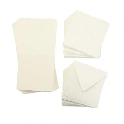 Imagen de Crafter&#039;s Companion Paquete de 100 unidades, color marfil, 12,7 x cm, incluye tarjetas en blanco y 50 sobres a juego, para una variedad ocasiones