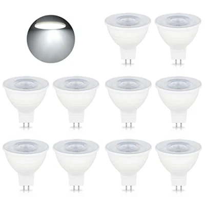 Imagen de Bombillas LED MR16 GU5.3, 5W 500LM Regulable Spotlight AC 220 240V, Equivalente a lámpara halógena de 50W, Ángulo haz 120 (Color : Cool White 6000K, Size 10 PCS)