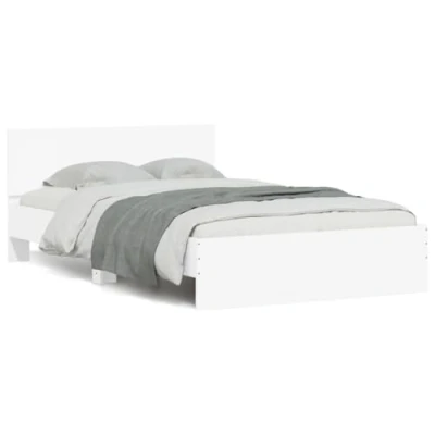 Imagen de vidaXL Estructura de Cama con cabecero Blanca 135x190 cm