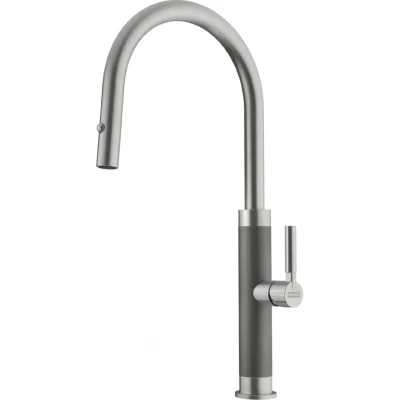 Imagen de Franke Mythos Masterpiece Grifo de Cocina Acero Inoxidable con Boquilla en J y Cabezal Ducha Extraíble 115.0711.554